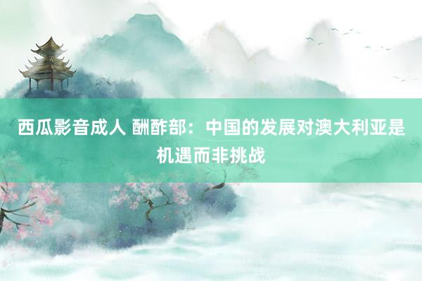 西瓜影音成人 酬酢部：中国的发展对澳大利亚是机遇而非挑战