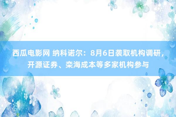 西瓜电影网 纳科诺尔：8月6日袭取机构调研，开源证券、栾海成本等多家机构参与