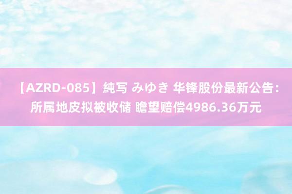 【AZRD-085】純写 みゆき 华锋股份最新公告：所属地皮拟被收储 瞻望赔偿4986.36万元