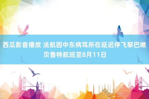 西瓜影音播放 法航因中东病笃所在延迟停飞黎巴嫩贝鲁特航班至8月11日