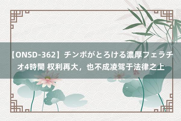 【ONSD-362】チンポがとろける濃厚フェラチオ4時間 权利再大，也不成凌驾于法律之上