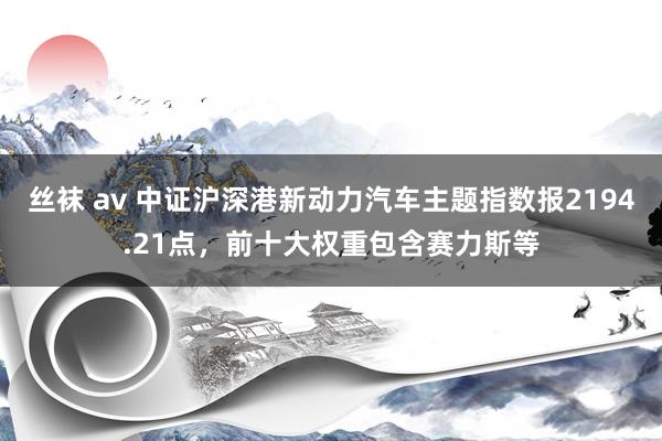 丝袜 av 中证沪深港新动力汽车主题指数报2194.21点，前十大权重包含赛力斯等