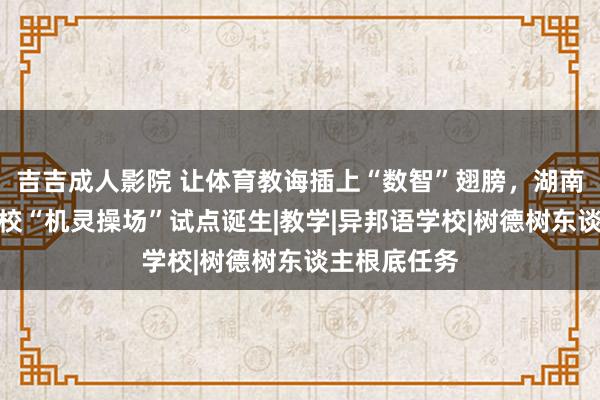 吉吉成人影院 让体育教诲插上“数智”翅膀，湖南动手中小学校“机灵操场”试点诞生|教学|异邦语学校|树德树东谈主根底任务